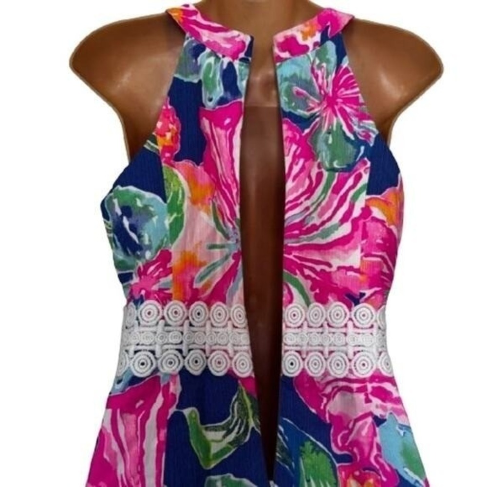 Lilly Pulitzer Ashlyn Shift Dress Sz 2 Floral Sleeveless Pink - Picture 6 of 7